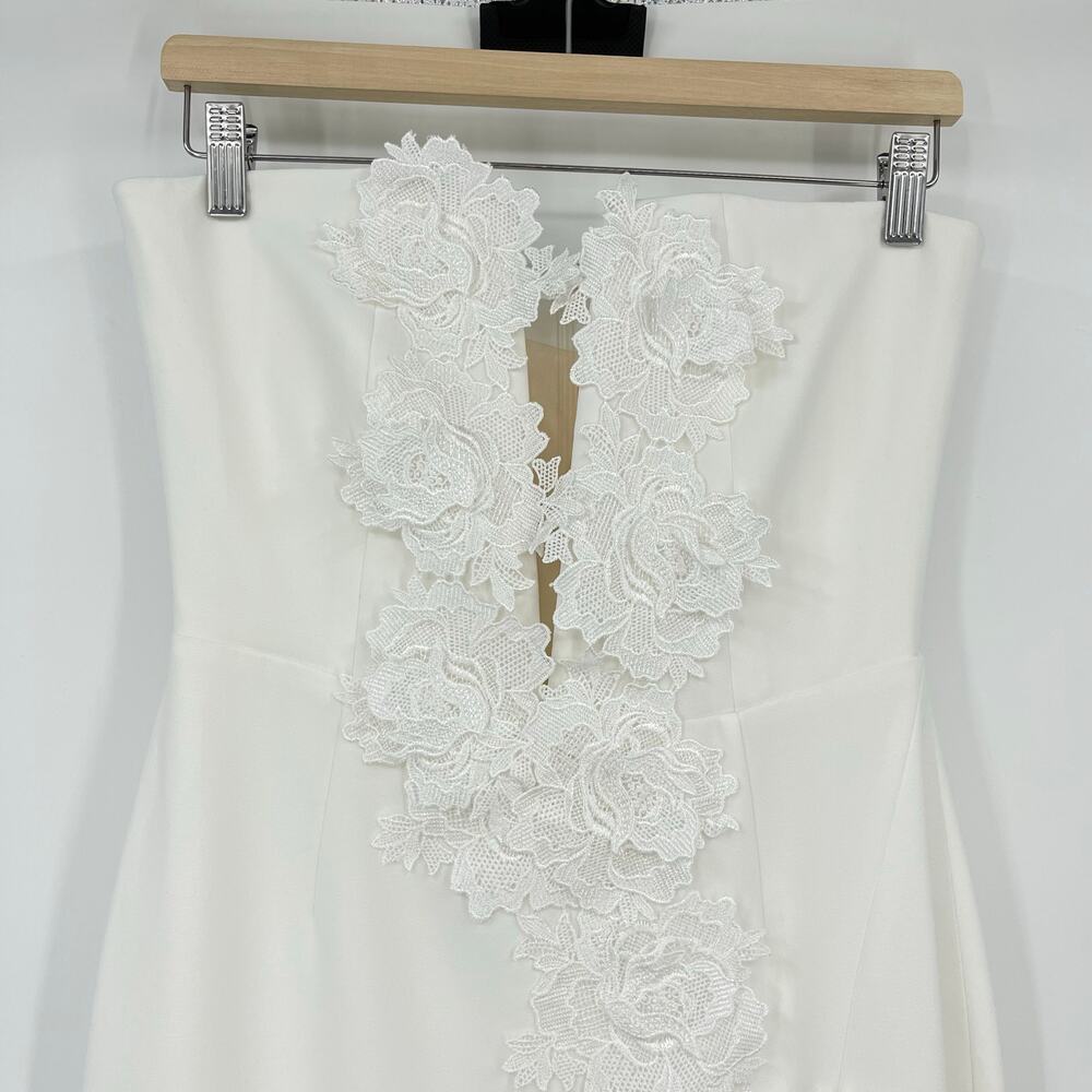 Elegant White Strapless Maxi Dress - Picture 6 of 16